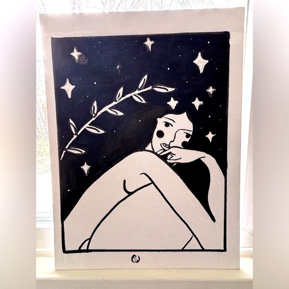 Monochrome Woman Art Canvas - Picture 1 of 1
